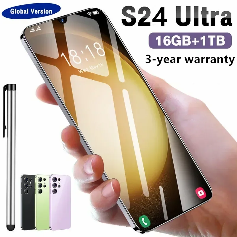 2023 New S24 Ultra Mobile Phones 6.8 HD Screen SmartPhone 16G+1T 5G Dual Sim Celulares Android Unlocked 72MP 6800mAh Cell Phone