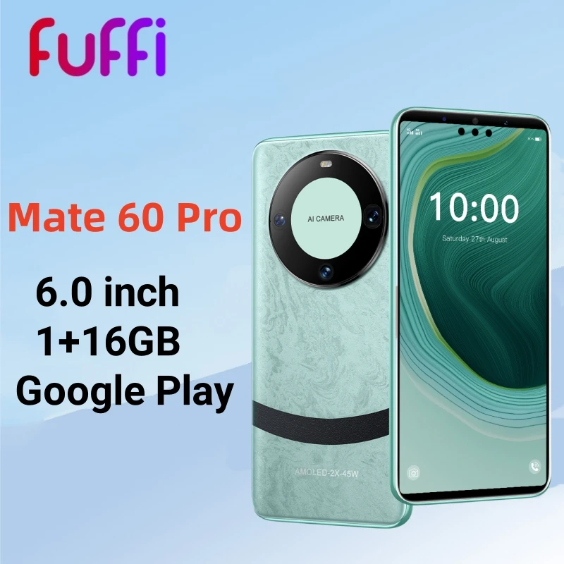 FUFFI Mate 60 Pro Smartphone Android 6.0 inch 1+16GB ROM 3000mAh Battery Google Play Store Mobile phones Dual SIM Cellphones