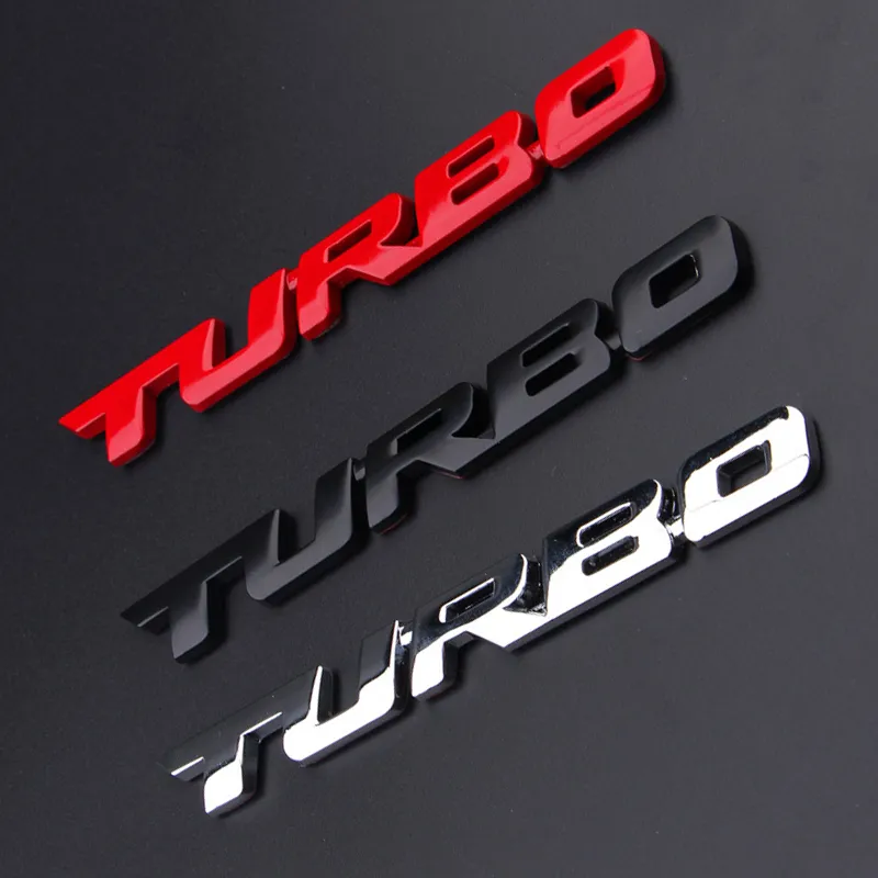 TURBO Car 3D Zinc Alloy Stickers Body Rear Label Side Trim Decals Car Styling Decoration Sticker Auto Exterior Decor Accessories