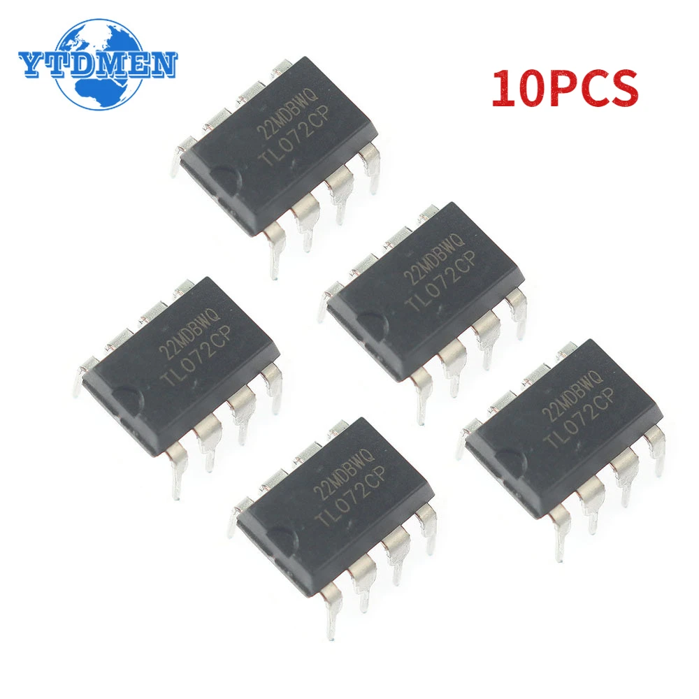 10PCS TL072 DIP8 Amplifier Set Low Noise FET Input Operational Amplifiers DIP-8 Integrated Circuit Electronic Component