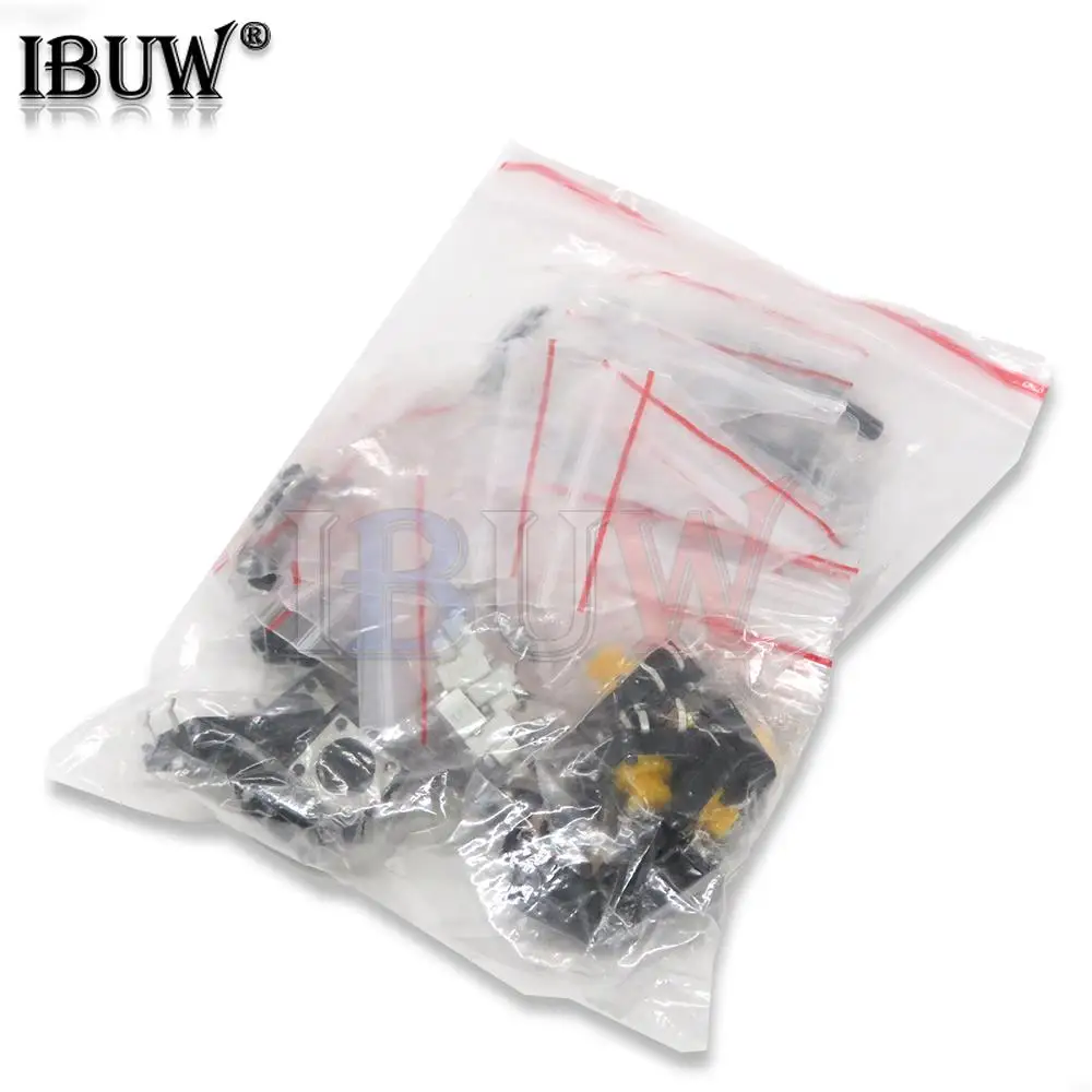 125PCS/lot Assorted Micro Push Button Tact Switch Reset Mini Leaf Switch SMD DIP 2*4 3*6 4*4 6*6 diy electronic kit 25 Types