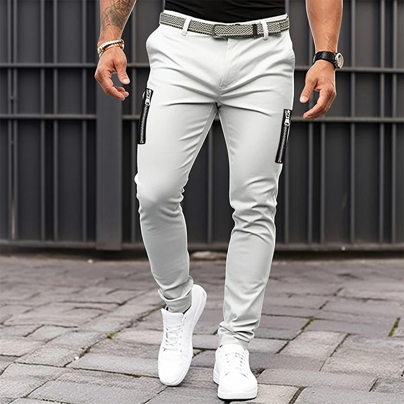 2023 New Autumn Fashion Pants Mens Stretch Korean Casual Slim Fit Elastic Waist Jogger Business Classic Trousers Male