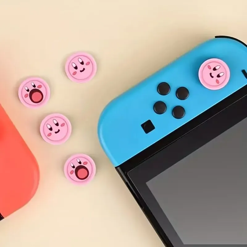4pcs/lot Cute Pink Silicone Thumb Stick Grips Analog Joystick Caps for Joy Con Switch OLED Lite Game Accessories