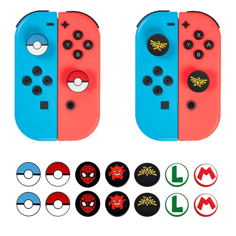 8pcs/lot Silicone Thumb Stick Caps Grip Analog Joystick Caps for NS Switch OLED Joy Con Controller, Switch Lite Game Accessories