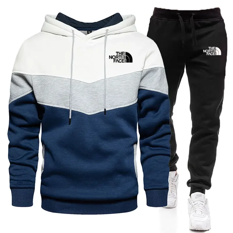 Autumn and winter Sportswear suit men's hoodies set casual warm sports sweater brand pullover + jogging pants 2-piece set