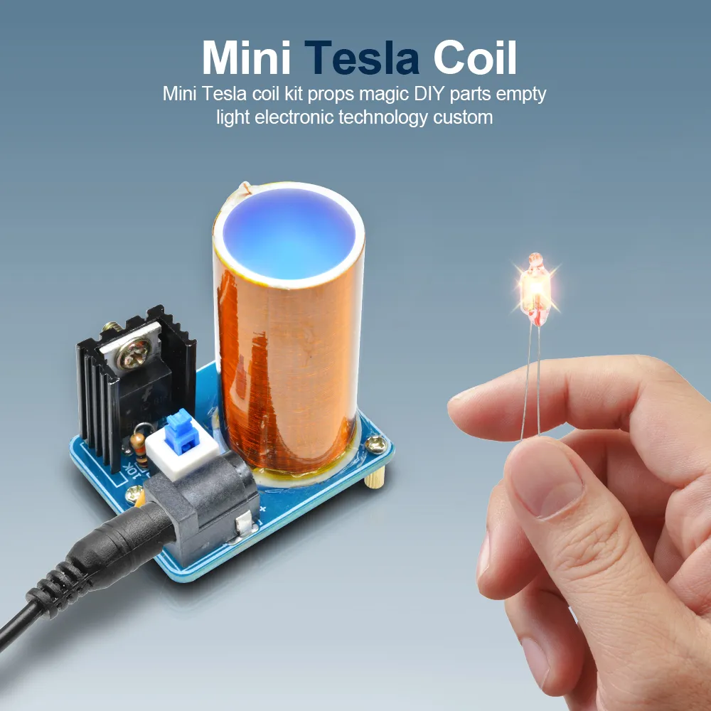BD243 Mini Tesla Coil Kit Magic Props Empty Lights Technology Diy Electronics BD243 Mini Tesla Coil Module