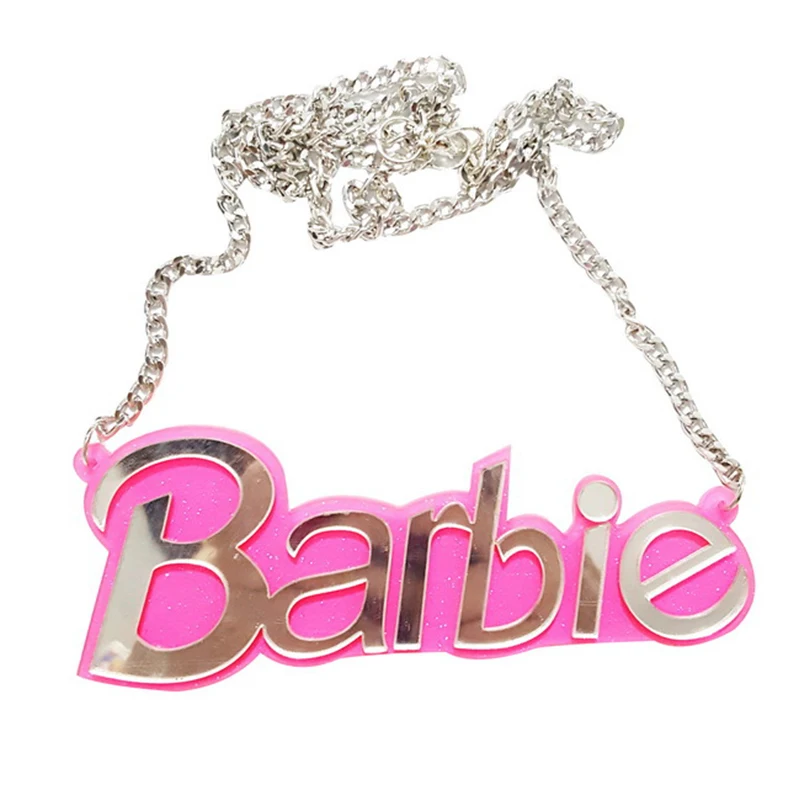 Barbie Choker Necklace for Women Hiphop Y2k Necklace Babygirl Chunky Statement Jewelry Fashion Accessories