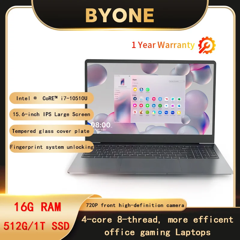 Core i7-10510U Laptop 16G DDR4 RAM Gaming Notebook Computer 15.6