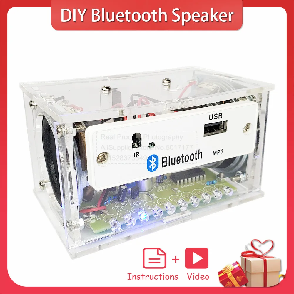 DIY Bluetooth Speaker Kit Electronics DIY Soldering Project Practice Solder Assembly DIY Electronic Kit Component 2*3W Speakers