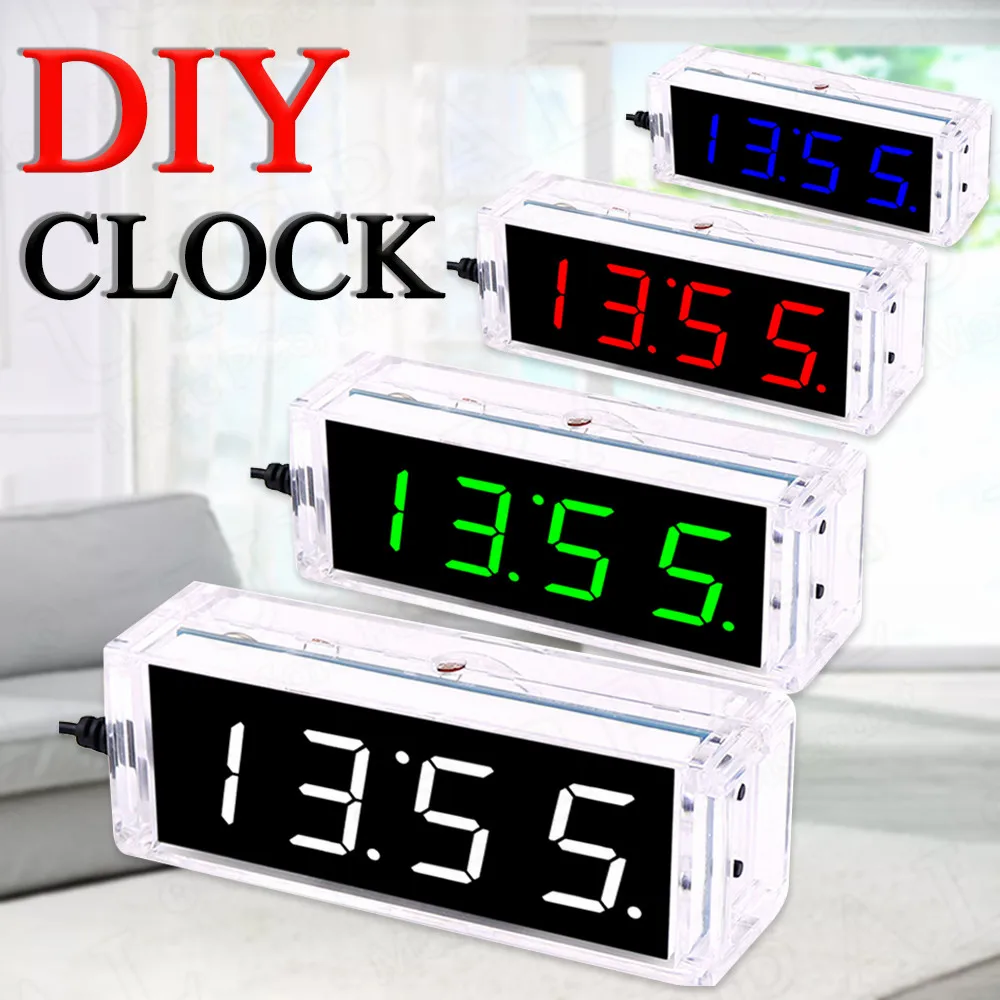 DIY Clock Kit Digital Tube Display Date Week Temperature Alarm DS1302 Chip Soldering Project Learning Diy Electronic Kit