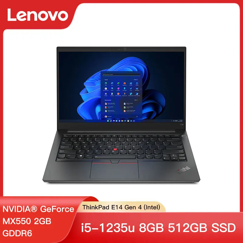 Lenovo-ordenador portátil ThinkPad E14 Gen 4 (Intel), i5-1235u, 8G, 512g, SSD, mx550, 2G, 14 pulgadas, FHD, 1920x1080