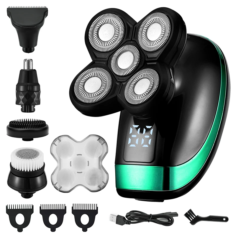 Multi Grooming Kit Digital Display Electric Shaver Hair Trimmer Beard Electric Razor Wet Dry Men Facial&Body Shaving Machine