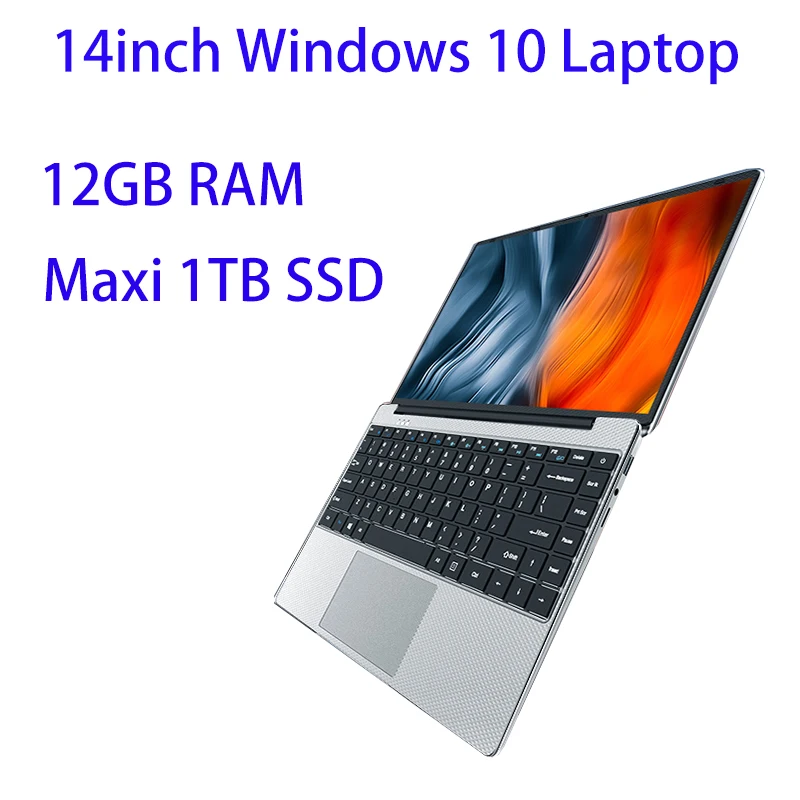 New 14 inch Slim Cheap Notebook Laptop 12GB RAM 1TB/512GB/256GB SSD Windows 10 Quad Core School Netbook Laptops