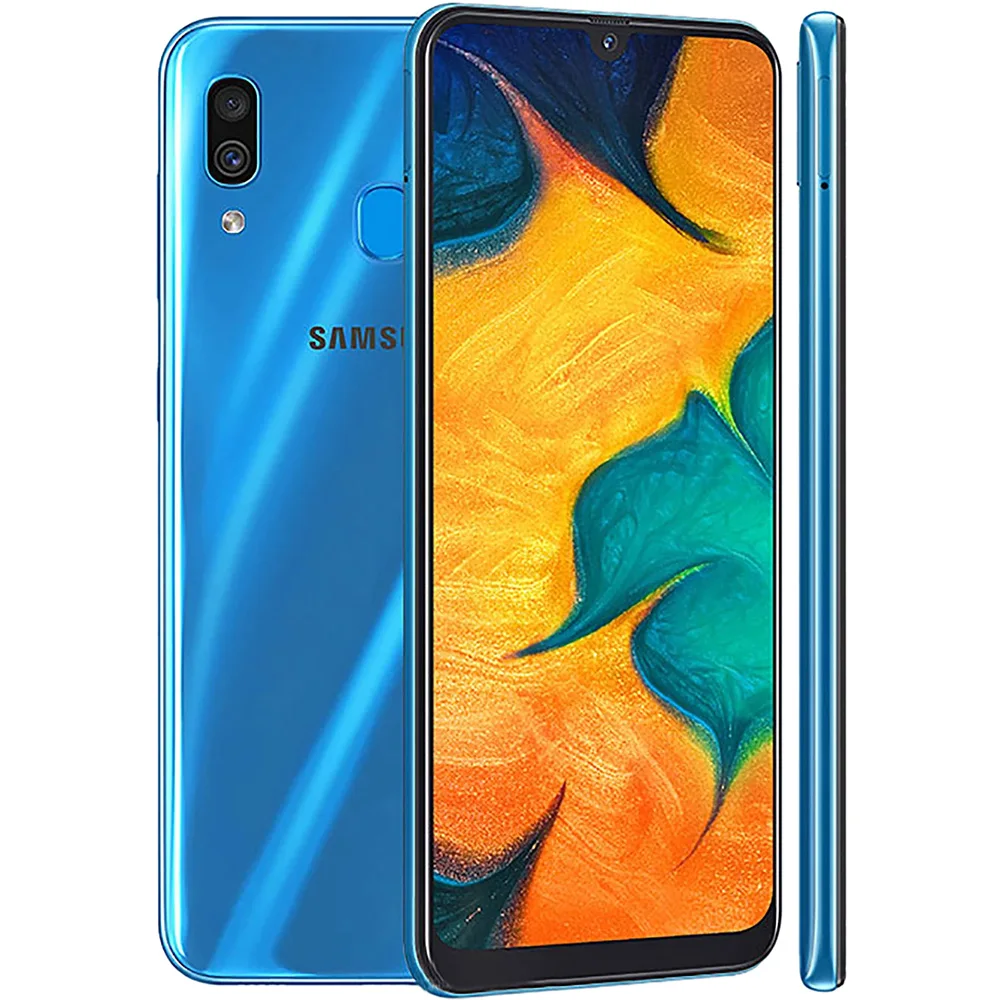 Original Samsung Galaxy A30 A305F 4G Mobile Cell Phone Dual SIM Card 6.4'' 3GB RAM 32GB ROM 16MP Octa Core Android SmartPhone