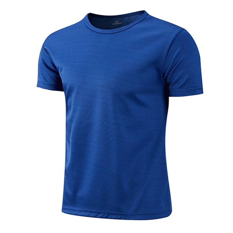 Summer Men Sport Gym Shirts Quick Dry Running Fitness T Shirt Short Sleeve Training Soccer Jersey Bodybuilding Football T-Shirts