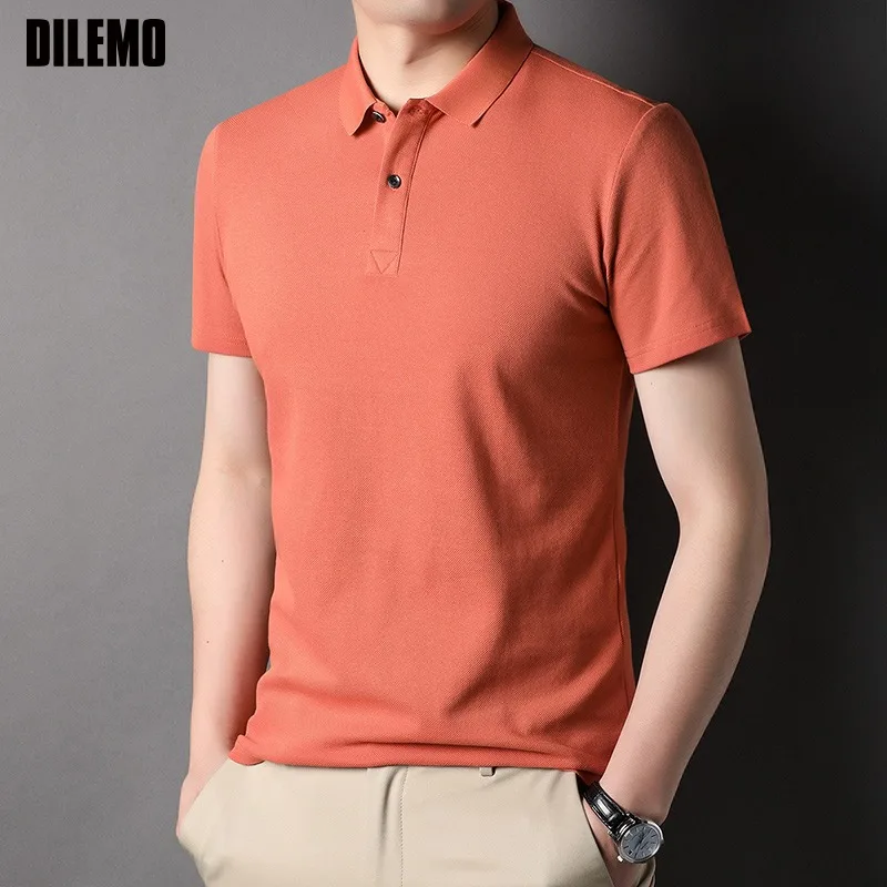 Top Grade 100% Cotton New Summer Brand Designer Polo Shirt Men Solid Color Regular Short Sleeve Casual Tops Fashions Clothes Men