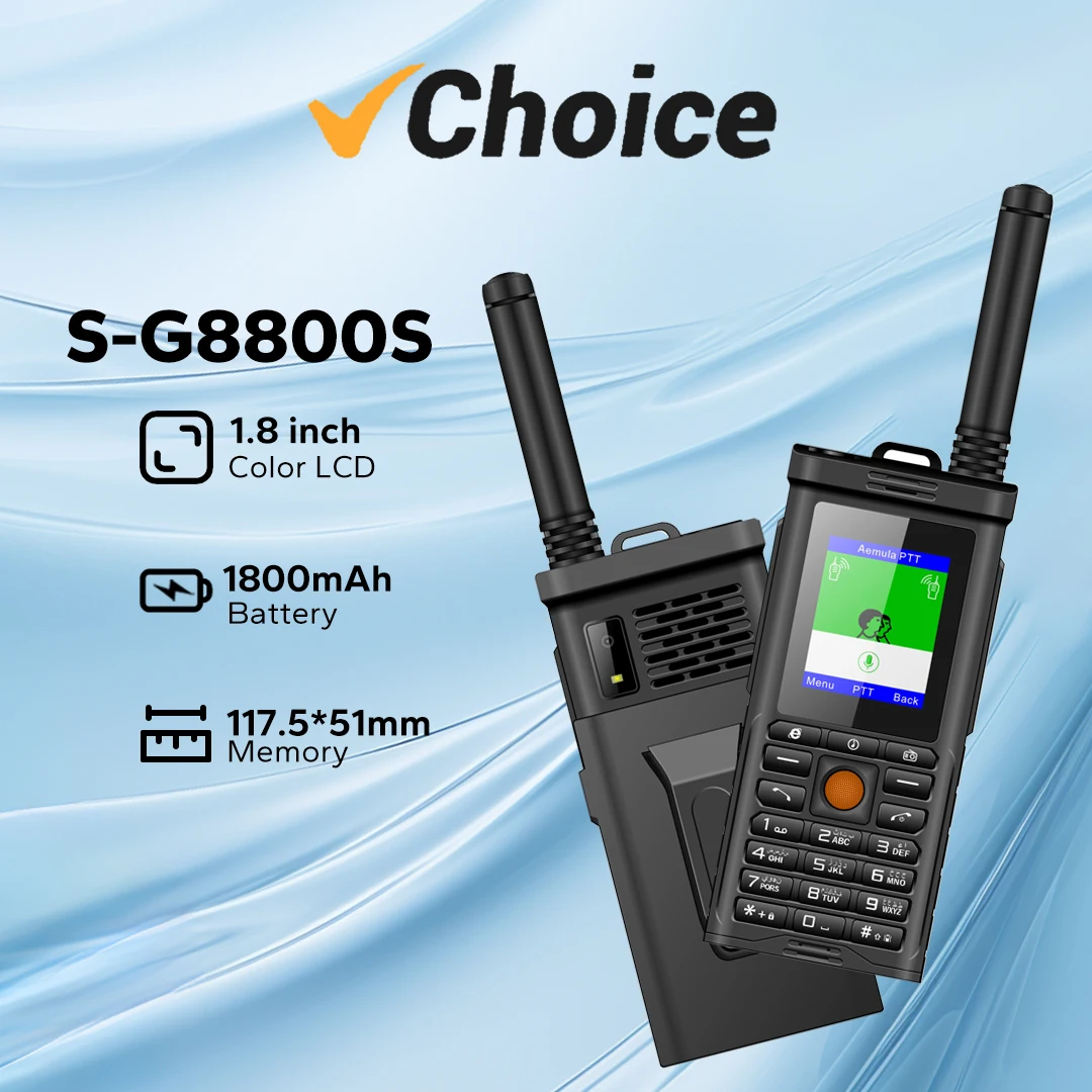 Tri-Anti Walkie Talkie Cell Phone Feature Phone Black S-G8800S 1.77 inch 1800 mAh Battery with Antenna Two SIM Card