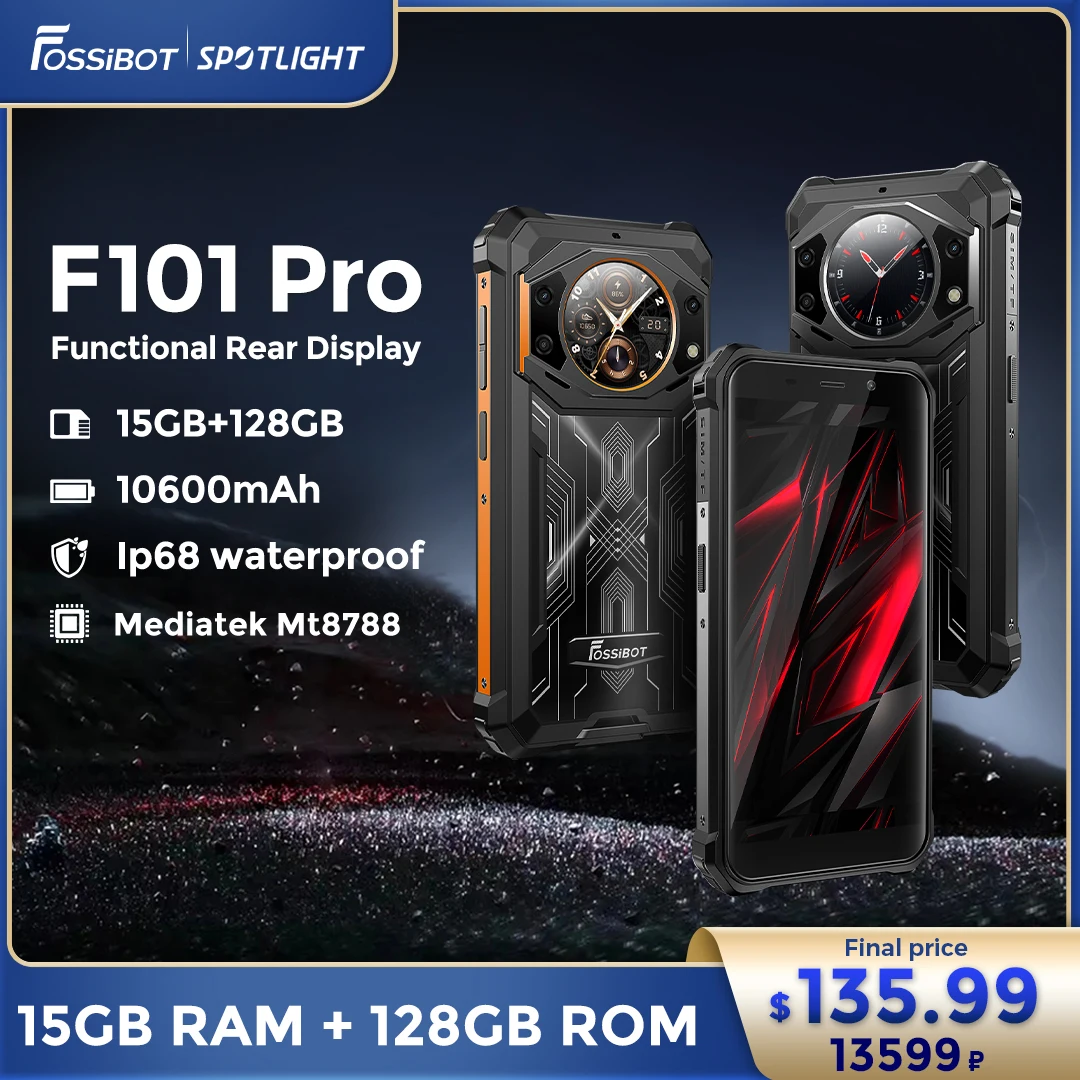 [World premiere] Fossibot F101 Pro,10600mAh,15GB+128GB,IP68 Waterproof Rugged,24MP Camera,NFC,Global Version