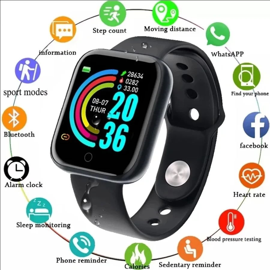 Y68 Smart Watch Men Women Wristwatches D20 Smartwatch Electronic Clock Fitness Monitor Birthday Gift For Xiaomi Huawei Bracelet