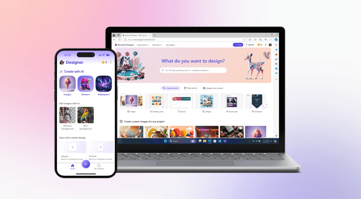 microsoft's-ai-powered,-canva-like-designer-app-lands-on-ios-and-android-|-techcrunch