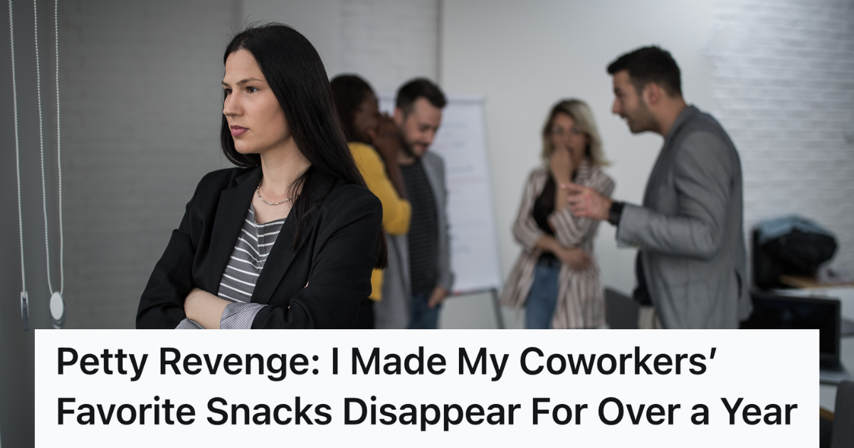 rude-coworkers-always-made-this-employee-feel-invisible,-so-they-devised-a-plan-to-mess-with-them-by-stealing-and-hiding-all-their-snacks